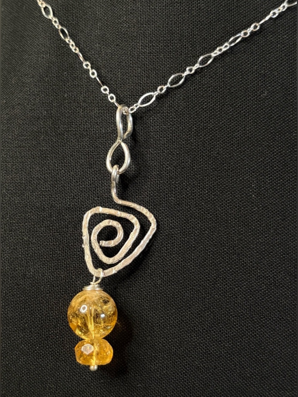 Sterling Silver Citrine Artisan Crafted Necklace